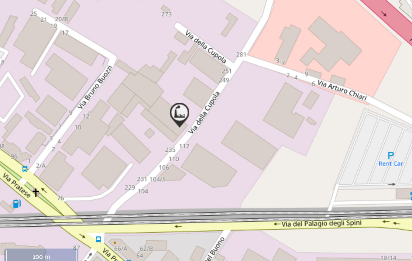 mappa localizzazione del magazzino 1 azienda vicini tubi in via della cupola a firenze